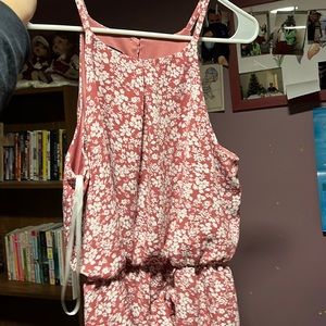 Pink floral tank top dress